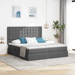 vidaXL Postelja s shranjevanjem Temno siva 180 x 200 cm Umjetno usnje