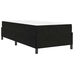 Vidaxl Konstrukcija postelje z vzmetnico Črna 80 x 200 cm blago