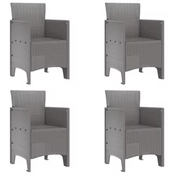 Vrtna stolica 4 pcs Svijetlo siva 53 x 49 x 85 cm Polipropilen