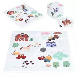 ECO TOYS Edukativna puzzle podloga za igru, 90,5x90,5cm, Farma 01