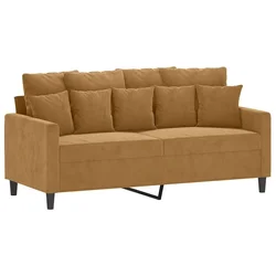 Vidaxl Kavč dvosed rjav 140 cm žamet