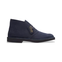 Clarks za moške. 26168085 Škornji Desert Bt Evo Navy (45), Ravna stran, Semiš, Čipke, Priložnostno, Mornarica