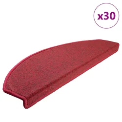 Prostirke za stepenice 30 kom 65x24x4 cm crvene poluokrugle velike