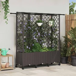 Povišeni krevet s mrežom i krovom Smeđa 163,5 x 40 x 142 cm PP