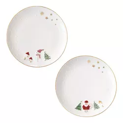 Set of 2 plates, with embossed design, 16cm, Let it Snow - Nuova R2S