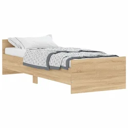 Vidaxl Posteljni okvir brez vzmetnice hrast 75x190 cm inženirski les