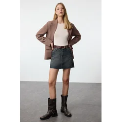Trendyol Blue High Waist Mini Denim Skirt