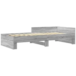 Vidaxl Posteljni okvir siva sonoma 75x190 cm inženirski les