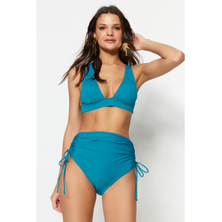 Trendyol Oil Tunnel High Waist Bikini Bottoms With Regular Legs