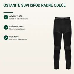 Tekton Pro Donji deo termo veša Activ Pants, Crni
