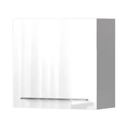 JELA VISEĆA KOMODA VK60-1K/PN - kolekcija Piano - Bela lak/Kristalno Bela HG Lak - 60x57x29 cm