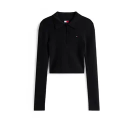 Tommy Jeans Pulover ESSENTIAL črna