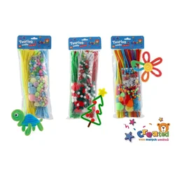 Ustvarjalni set ustvarjen 3 vrste v vrečki 15x38cm