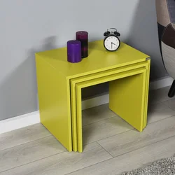 Hanah Home Set klub stočića Shp-103-Yy-1, 55x47x40 cm, 3 komada, Žuti