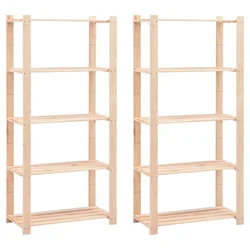 Stalci za pohranu s 5 razina 2 kom 80x38x170 cm borovina 250 kg