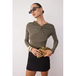 Trendyol Milla ženska bluza Tpraw26Bz00016, Khaki-Khaki