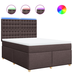 vidaXL vidaXL Box spring postelja z vzmetnico temno rjava 140x200 cm blago, (21310393)