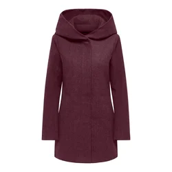 Only ONLBLAKE HOOD COAT Bordo