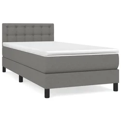 shumee Box spring postelja z vzmetnico temno siva 100x200 cm blago