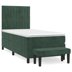 Box spring krevet s madracem tamnozeleni 90x190 cm baršunasti