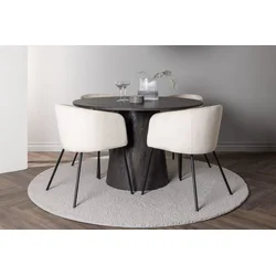 Venture Design Jedilna miza in stol Lanzo 120x75 cm miza Mocca in bež