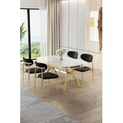 Hanah Home Trpezarijski set, 5 komada, Crni