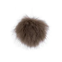 Kožuhovinasti pompom z zanko O8 cm - svetlo rjava