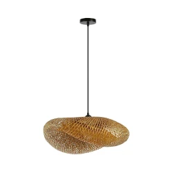 Immax 08269L - Luster na sajli HILO 1xE27/40W/230V, prečnik 60 cm, bambus