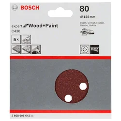 BOSCH Brusni list C430, pakovanje od 5 komada 2608605642, 125 mm, 80