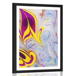 Plakat s paspartujem abstrakcija v stilu Ebra - 30x45 black