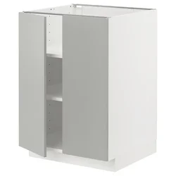 METOD Podni element s policama/2 vrata, bela/Havstorp svetlosiva, 60x60 cm