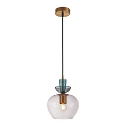 ITALUX PND-31882-1-GD-PK - Luster na sajli FANDA 1xE27/40W/230V zlatna/duvansko-siva