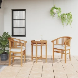 Stolica s jastukom 2 pcs Smeđa 63 x 58 x 89 cm Čvrsto teak drvo