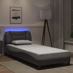 Okvir kreveta s LED-om bez madraca Hvar sivi 90 x 200 cm