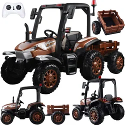 Veliki traktor s prikolicom 4×4 – smeđi