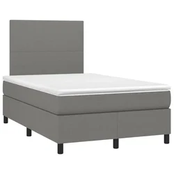 Vidaxl Box spring postelja z vzmetnico temno siva 120x190 cm blago