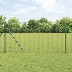 Euro Ograđivanje Ukop 10 x 1 m Čelik premazan PVC-om Siva Mreža