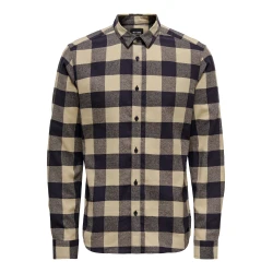 Only & Sons ONSGUDMUND CHECKED SHIRT - Camicia - cloud dancer/bianco
