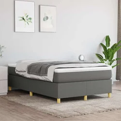 vidaXL Box spring postelja z vzmetnico temno siva 120x200 cm blago