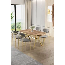 Hanah Home Trpezarijski set, 5 komada, Sivi