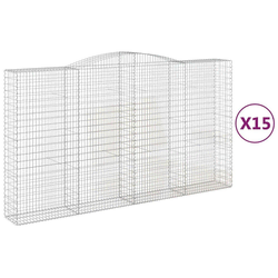 Lučne gabionske košare 15kom 400x50x220/240cm pocinčano željezo
