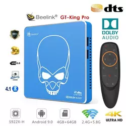 Android TV Beelink GT-King Pro TV Box Android 9 multimedijski predvajalnik UHD 4K, 6 jedrni S922X-H, 4/64GB glasovno upravljanje