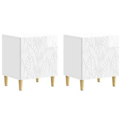 Noćni ormarić 2 pcs Bijela visokog sjaja 43 x 34,5 x 50 cm