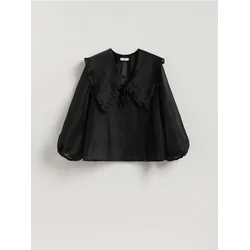 Reserved - Bluza s dekorativnim okovratnikom