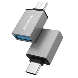 OTG adapter Techsuit DuoVoltX A13 USB-A v USB-C 3A, 5Gbps, Plug and Play - siv