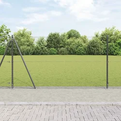Heksagonalna ograda s betonskom osnovom 10 x 1,2 m Siva Mreža