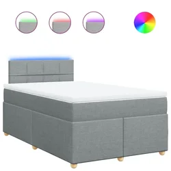 Vidaxl Boxspring postelja z vzmetnico svetlo siva 120x190 cm blago