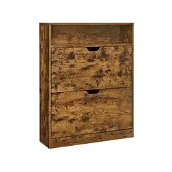 Songmics omara za čevlje 2 predelka 24x80x102 cm rjava