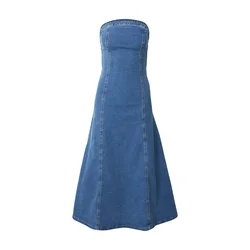 VERO MODA Obleka VMAILEY moder denim