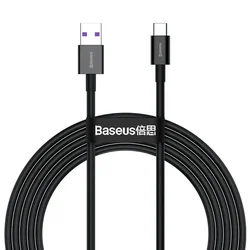 BASEUS Kabel Superior za Huawei USB – USB-C 11 V/6 A SuperCharge, 2 m – črn